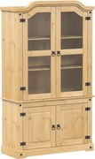 vidaXL Vitrină din sticlă „Corona” 103,5x42x180 cm, lemn masiv de pin
