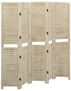 vidaXL Paravan de cameră cu 5 panouri, 175x165 cm,lemn masiv Paulownia