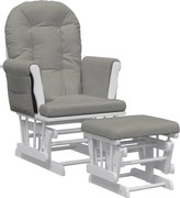 vidaXL Scaun glisant cu taburet, gri deschis, material textil
