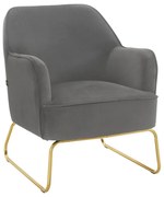 Fotoliu gri cu tapițerie din catifea Joshua - Støraa
