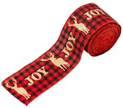 Panglica de Craciun JOY 5 cm x 5 m, rosie