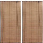 vidaXL Jaluzele din bambus tip rulou, 2 buc., maro, 100 x 160 cm