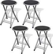 vidaXL Scaune de pliabile, 4 buc., piele ecologică