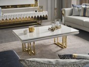 Masa alba de cafea dim mdf si metal - premium (120x76x44)