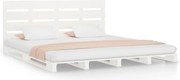 vidaXL Cadru de pat fără saltea, alb, 140x200 cm, lemn masiv pin