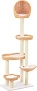 vidaXL Ansamblu pentru pisici cu stâlp din funie sisal, lemn de salcie