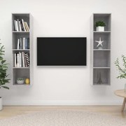vidaXL Dulapuri TV suspendate, 2 buc, gri beton, lemn prelucrat