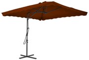 vidaXL Umbrelă de grădină, stâlp din oțel, cărămiziu, 250x250x230 cm