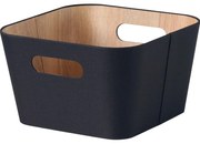 Set de 2 coșuri de depozitare Kitchisimo 27 × 27 ×16 cm, negru, M