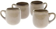 Set de 4 căni ceramice Warm 100 ml, bej
