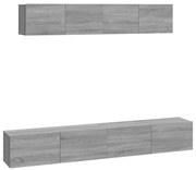 vidaXL Set dulapuri TV, 4 piese, gri sonoma, lemn prelucrat