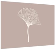Tablou pe sticlă - Frunze bej N⁰5 (70x50 cm)