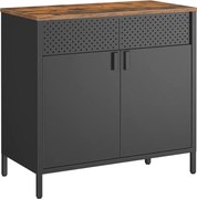 Dulap de depozitare metalic BRIX, 76x80x40cm, maro/negru SongmicsHome