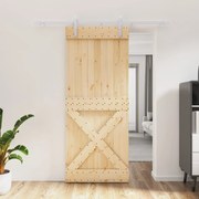 vidaXL Ușă glisantă cu set de feronerie 85x210 cm, lemn masiv de pin