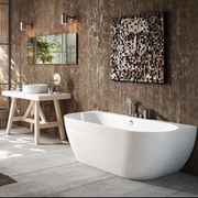 Cada freestanding Kreiner Vera 166x80 cm finisaj alb lipita de perete BTW