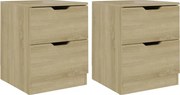 vidaXL Noptiere, 2 buc., stejar fumuriu, 40x40x50 cm, lemn prelucrat