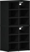 vidaXL Dulap pentru pantofi 2 pcs Stejar Negru 52 x 30 x 50,5 cm