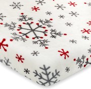 Cearșaf de pat de Crăciun 4Home Snowflakes, microflanelă, 180 x 200 cm