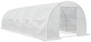 Tunel de folie cu cadru metalic 3x8m alb Garden Point
