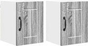 vidaXL Dulap de bucătărie 2 pcs Gri Sonoma 30 x 31 x 40 cm