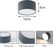 Brilagi - Plafonieră LED pentru baie FORIS, 14 W, 230 V, Ø 12 cm, antracit, IP44