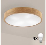 Brilagi - Plafonieră LED CARVALHO 4xE27/60W/230V, stejar, diam. 57,5 cm