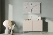 Comoda Desin 120 cm cu picioare metalice - cașmir / stejar nagano