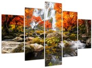 Tablou - Cascade în peisaj de toamnă, portocaliu (150x105 cm)