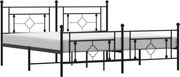 vidaXL Cadru pat fără saltea, tăblie de picioare negru 180x200cm metal