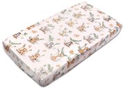 Cearceaf din bumbac cu elastic roata pentru patut 120x60 cm Kidizi On the Swing