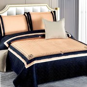 Cuvertura catifea matlasata, cu model, 5 piese, pat 2 persoane, 230x250 cm, CM07