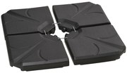 Outsunny Set 4 Baze Umbrelă Grădină din Plastic HDPE, Rezistente la Apă/Nisip, 103x103x8.3 cm, Negru | Aosom Romania