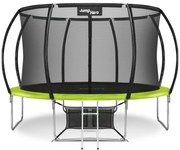 Trambulină de grădină Premium cu plasă interioară 366 cm Jump Hero 12FT verde