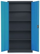 Dulap metalic universal, 90 x 40 x 185 cm, încuietoare cu cilindru, albastru - ral 5012