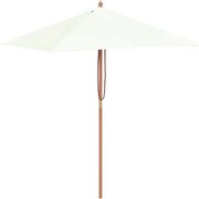 vidaXL Umbrelă de soare, exterior, stâlp lemn, 150x200 cm, nisipiu