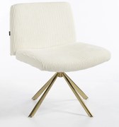 HR150 BAZĂ STEA Scaun Alb din Catifea Reiată cu Bază Aurie