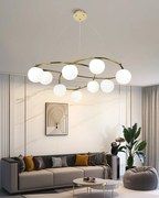 💡 Pendul N6806/9 – Eleganță Aurie în Design Geometric Modern