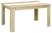 HOMCOM Masă Pentru 6 Persoane, Masă Modernă de Bucătărie cu Blat Colorat pentru Living, Sufragerie, 140x90x75 cm, Stejar, Alb | Aosom Romania