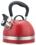 Ceainic cu fluier Kinghoff KH 1853, 1.8 l, Maner izolat termic, Inductie, Rosu/ Inox