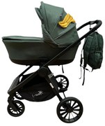 Carucior 3 in 1: Cadru usor, Landou confortabil, Varianta sport si Scoica auto - CPC-65-verde