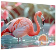 Tablou - Flamingo în iaz (70x50 cm)