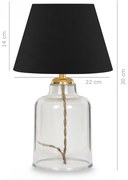 Lampă de masă AYD, 1xE27/40W/230V, neagră/transparentă