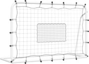 vidaXL Plasă de ricoșeu fotbal alb și negru, 184x61x123 cm, oțel și PE