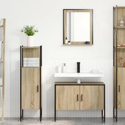 vidaXL Set de mobilier pentru baie 3 pcs Maro 33 x 33 x 120.5 cm