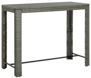vidaXL Masă de bar de grădină, gri, 140,5 x 60,5 x 110,5 cm, poliratan