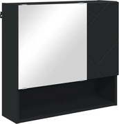 vidaXL Dulap cu oglindă Pe perete Negru 59 x 17 x 55 cm Lemn compozit