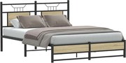 vidaXL Cadru pat fără saltea stejar sonoma 140x200 cm lemn prelucrat