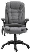 Scaun birou cu masaj, Sase Zone de Masaj Gri, pivotant 360°,Sarcina120 kg,Vinsetto | Aosom Romania