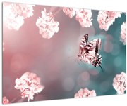 Tablou - Fluture între flori (90x60 cm)
