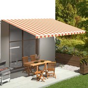 vidaXL Pânză de rezervă copertină, galben și portocaliu, 5x3,5 m